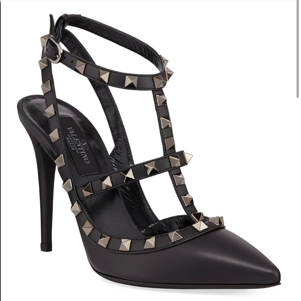 Valentino Noir Matte Black Stud Heels